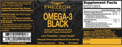 Omega-3 Black 196 mg label
