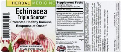 Echinacea Triple Source label