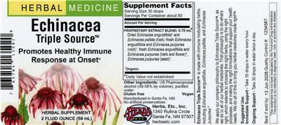Echinacea Triple Source label