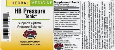 HB Pressure Tonic label