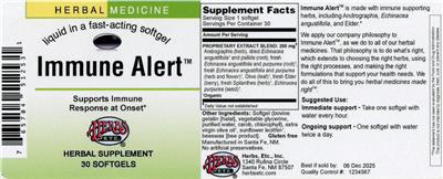 Immune Alert label