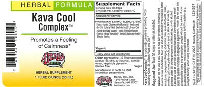Kava Cool Complex label