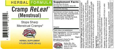 Cramp ReLeaf (Menstrual) label