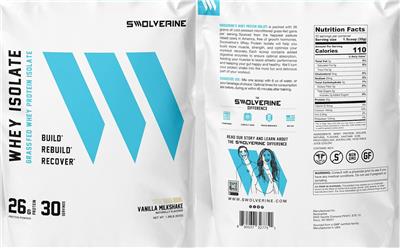 Whey Isolate Vanilla Milkshake label