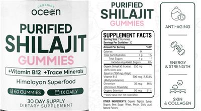 Purified Shilajit Gummies label