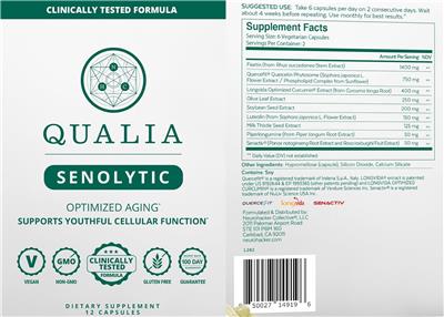 Qualia Senolytic label