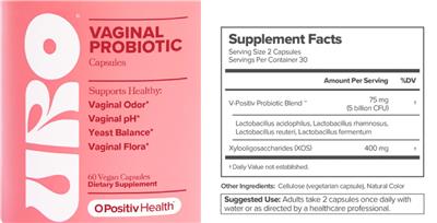 URO Vaginal Probiotic label
