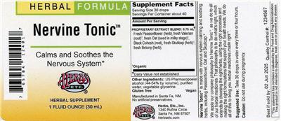 Nervine Tonic label