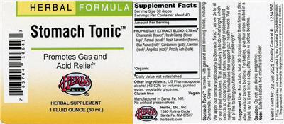 Stomach Tonic label