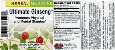 Ultimate Ginseng label