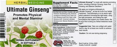 Ultimate Ginseng label