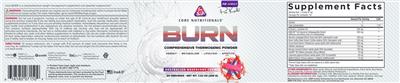 BURN Australian Raspberry Chews label