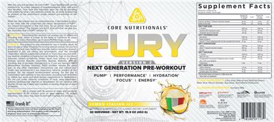 FURY Lemon Italian Ice label