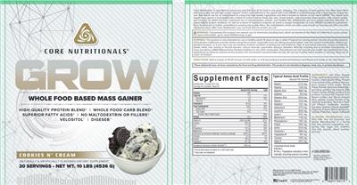GROW Cookies N' Cream label