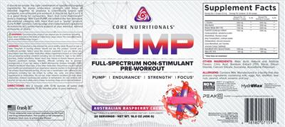 PUMP Australian Raspberry Chews label