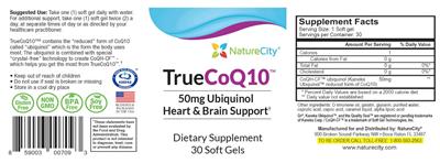 TrueCoQ10 50 mg label