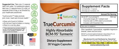 TrueCurcumin label
