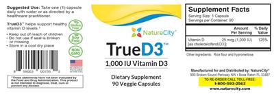 TrueD3 1,000 IU label