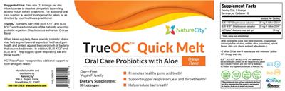 TrueOC Quick Melt Orange Flavor label
