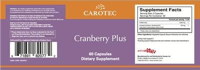 Cranberry Plus label