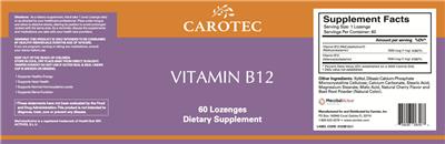 Vitamin B12 label