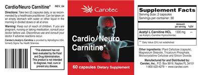 Cardio/Neuro Carnitine label