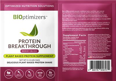 Protein Breakthrough Berry Bliss label
