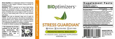 Stress Guardian label