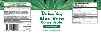 Aloe Vera Concentrate label