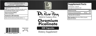 Chromium Picolinate label