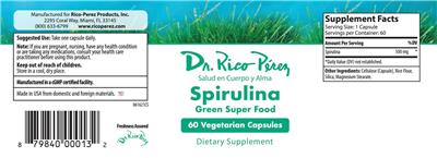 Spirulina label