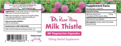 Milk Thistle 100 mg label