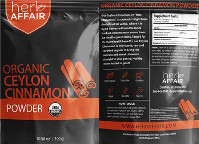 Organic Ceylon Cinnamon Powder label