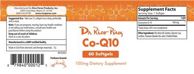 Co-Q10 100 mg label