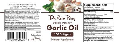 Double Potency Garlic Oil label