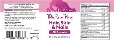 Hair, Skin & Nails label