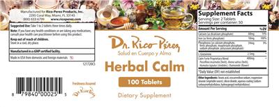Herbal Calm label