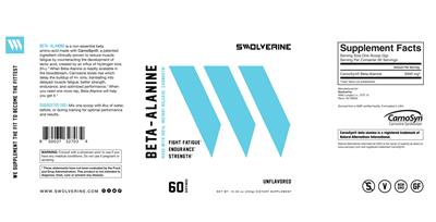 Beta-Alanine Unflavored label