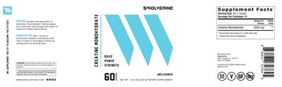 Creatine Monohydrate Unflavored label