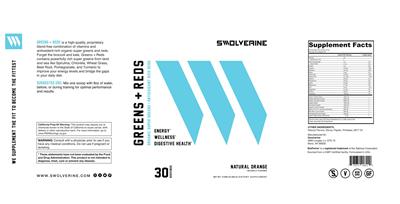 Greens + Reds Natural Orange label