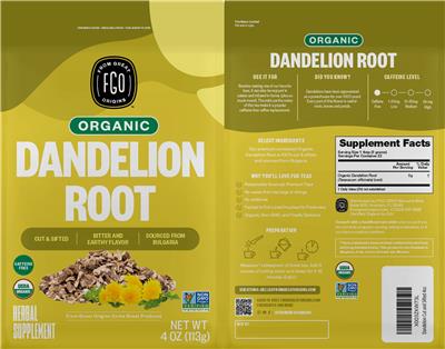 Organic Dandelion Root label