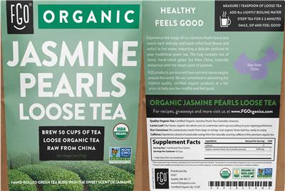 Organic Jasmine Pearls Loose Tea label