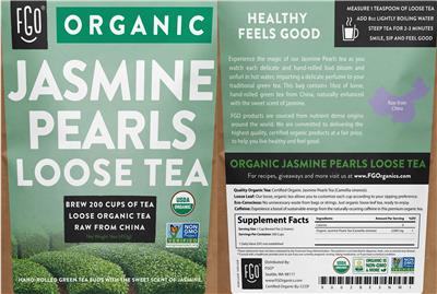 Organic Jasmine Pearls Loose Tea label