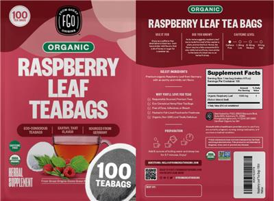 Organic Raspberry Leaf Tea Bags label