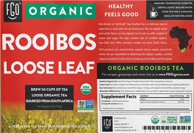 Organic Rooibos Loose Leaf label