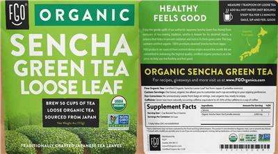 Organic Sencha Green Tea Loose Leaf label