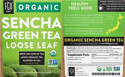 Organic Sencha Green Tea Loose Leaf label