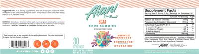 BCAA Sour Gummies label