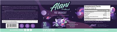 Pre-Workout Cosmic Stardust label