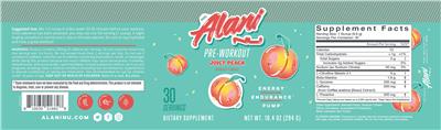 Pre-Workout Juicy Peach label